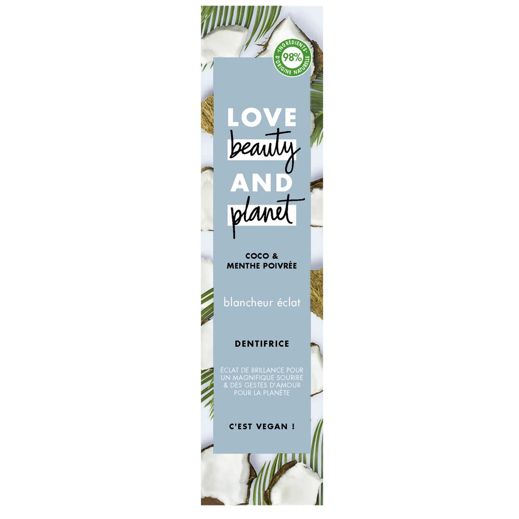 🥥 Love Beauty & Planet – Dentifrice Coco & Menthe Poivrée – Blancheur Éclat (75 ml)