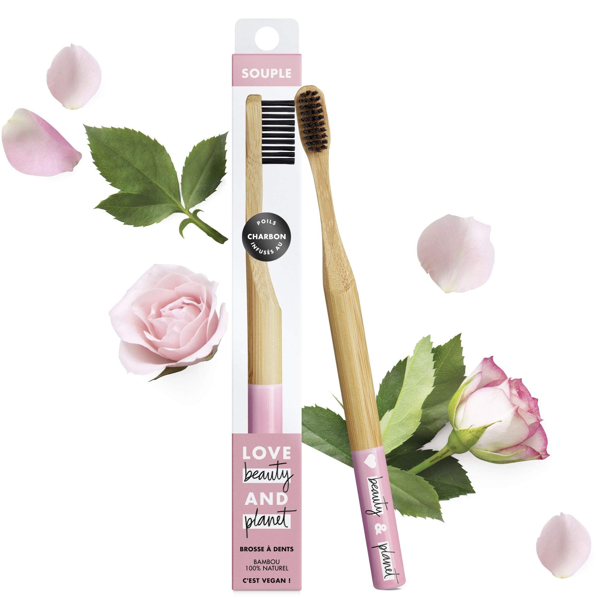 🩷 Love Beauty & Planet – Brosse à Dents en Bambou Souple – Rose