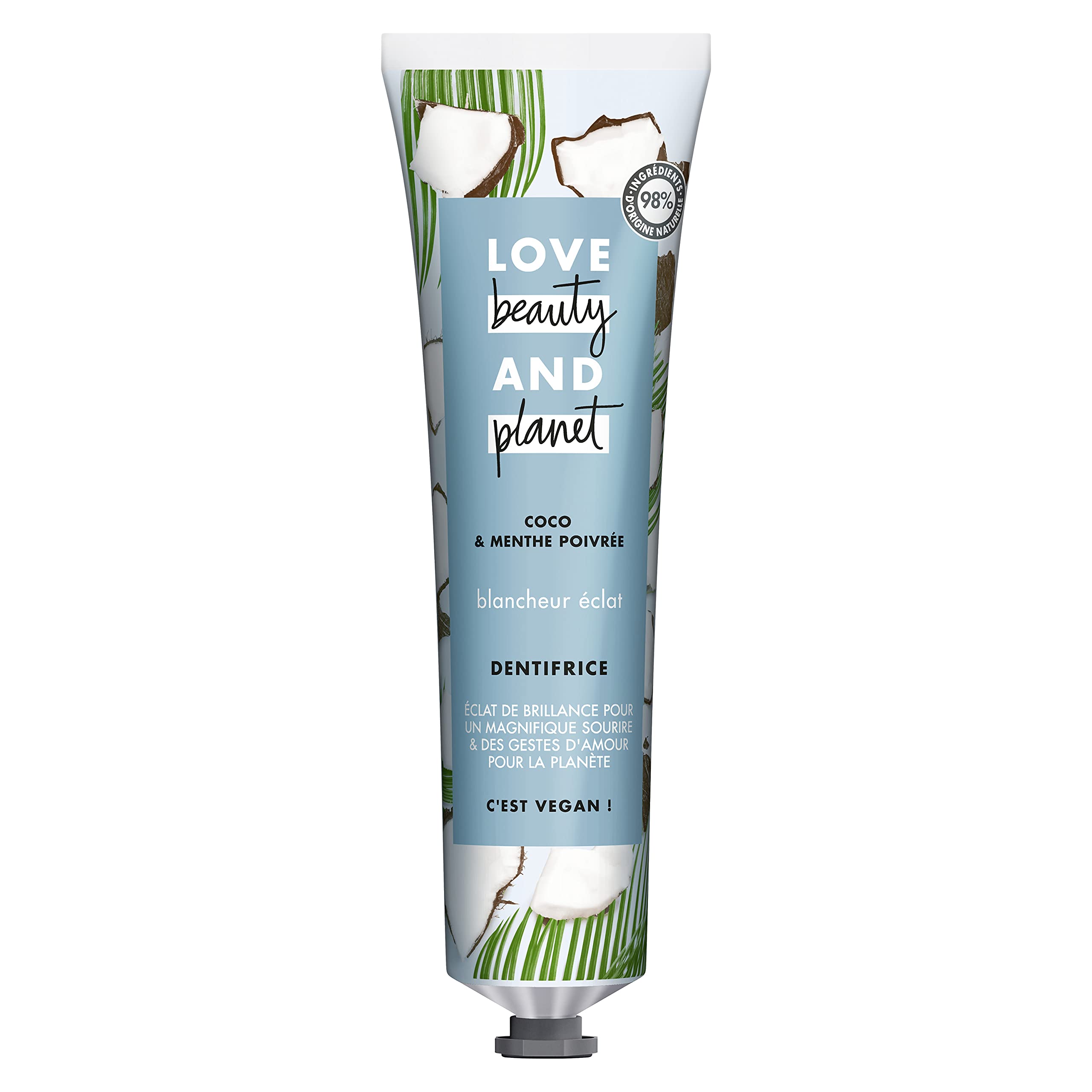 🥥 Love Beauty & Planet – Dentifrice Coco & Menthe Poivrée – Blancheur Éclat (75 ml)