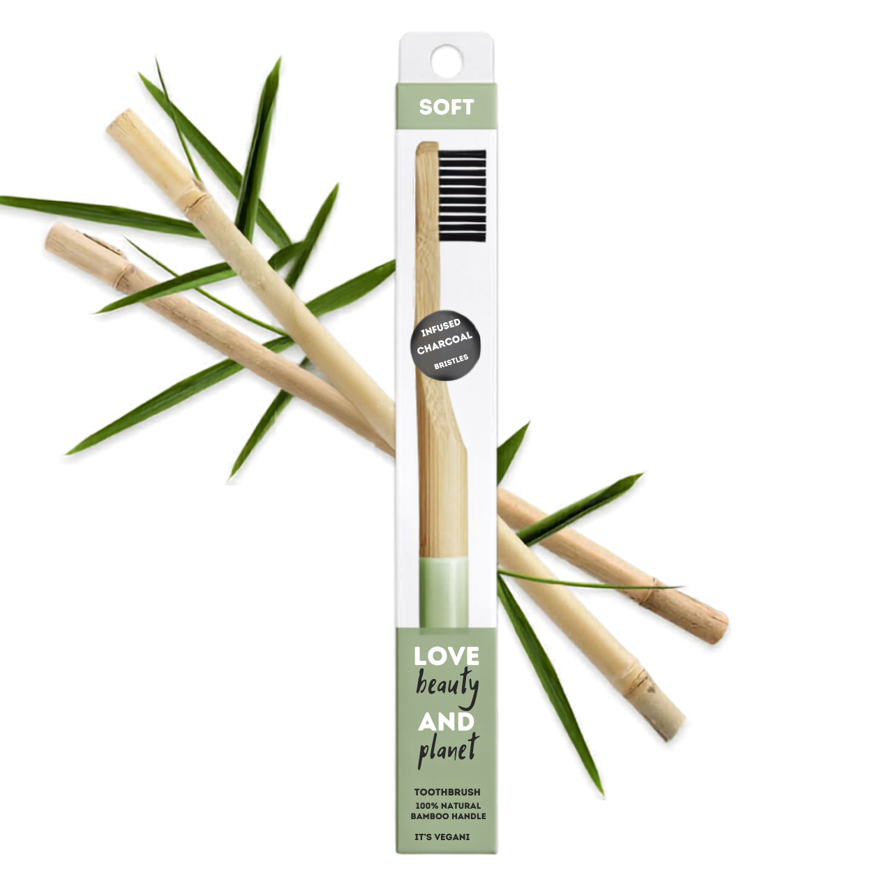 🟢 Love Beauty & Planet – Brosse à Dents en Bambou Souple – Vert